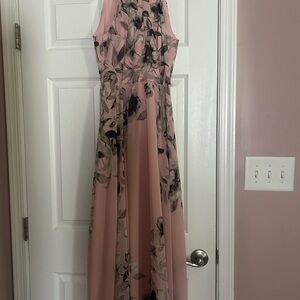 Eliza J Pink and Black Floral Maxi Dress